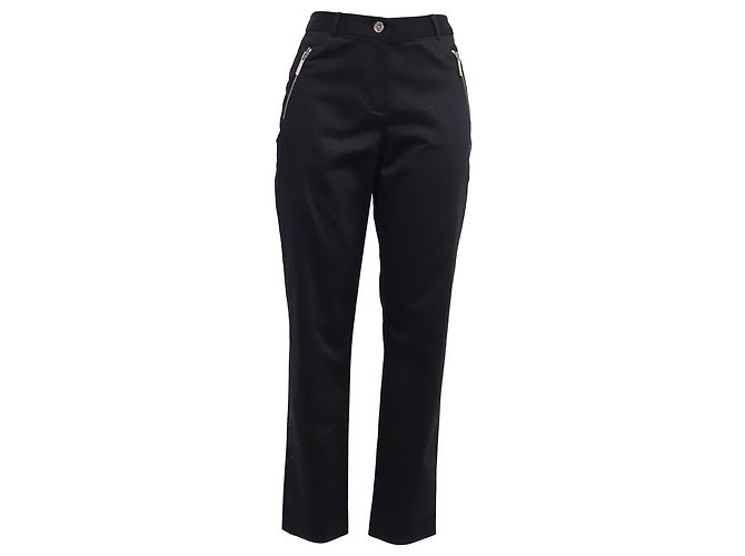 Michael Kors taillierte Hose aus schwarzer Baumwolle