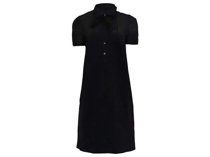 Abito midi con colletto Theory in viscosa nera Nero