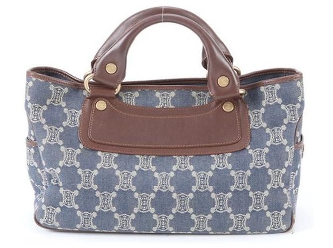 Borsa Céline Boogie Denim Macadam Blu Marrone