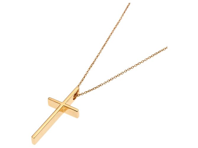 Autre Marque Collar Tiffany Metro Cross en oro rosa de 18K