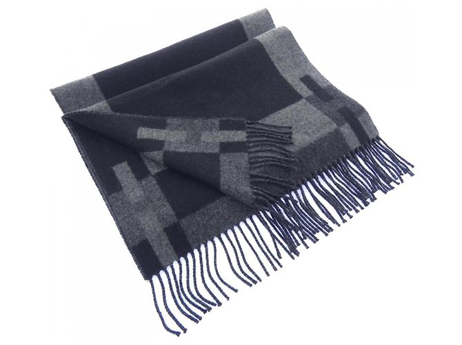 Hermès Hermes H Passant Schal Braun Schwarz