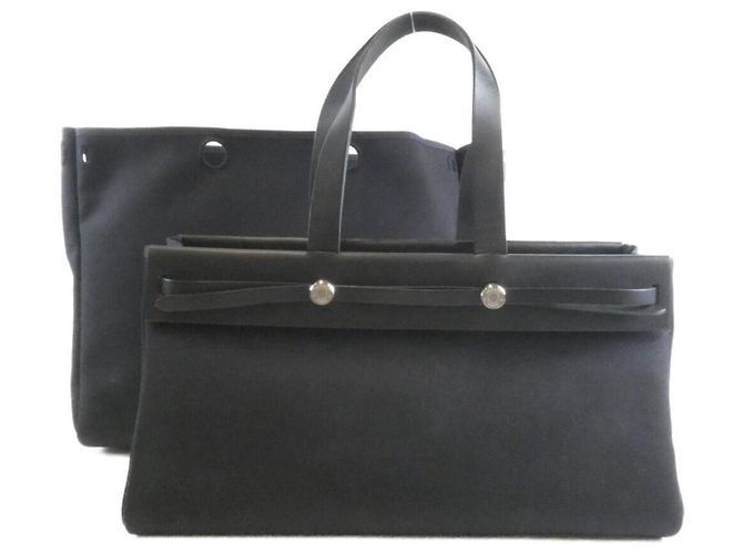 Hermès Borsa Hermes Herbag Cabas Nero
