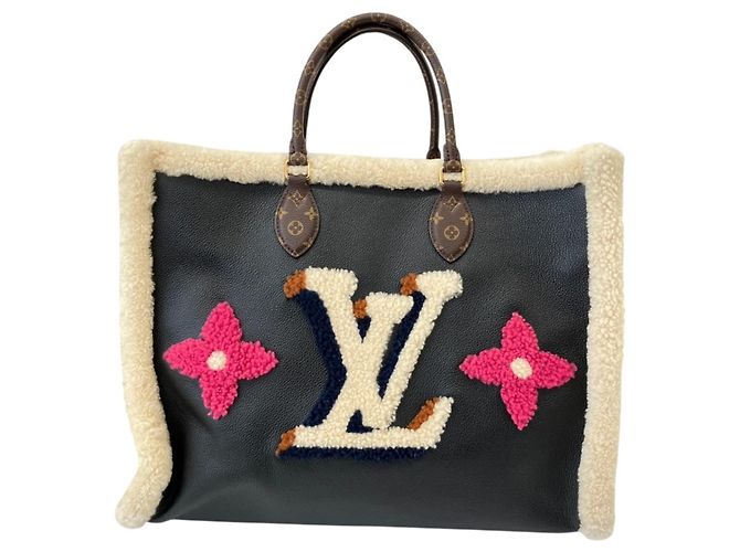 Sac cabas Louis Vuitton Monogram Teddy OnTheGo GM en cuir Noir Monogramme
