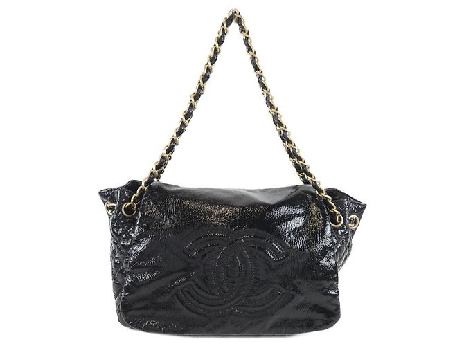 Bolsa de ombro usada Chanel 35291 Preto