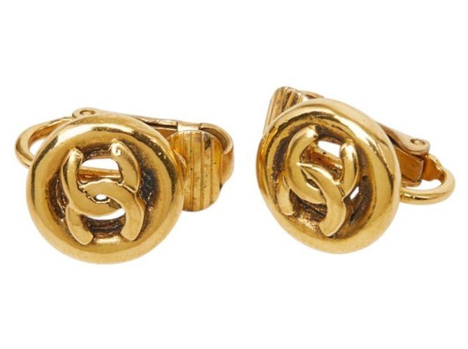 Orecchini a clip Chanel Coco Mark Round Motif D'oro