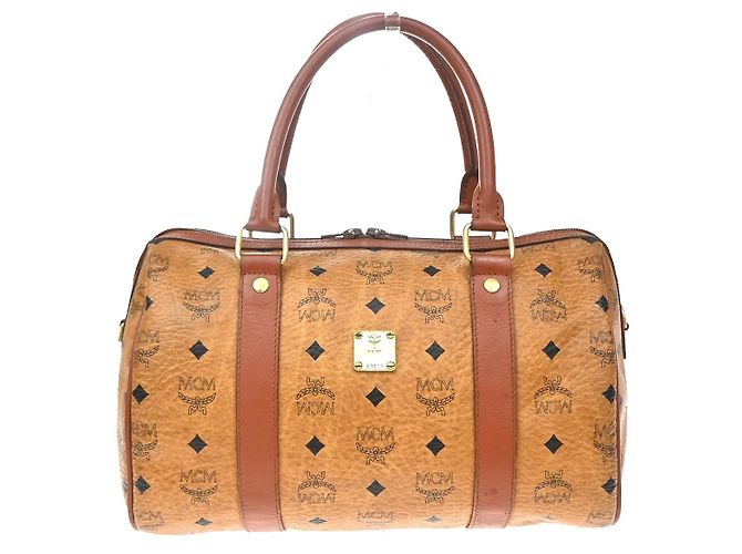 MCM Visetos Leder Handtasche Braun
