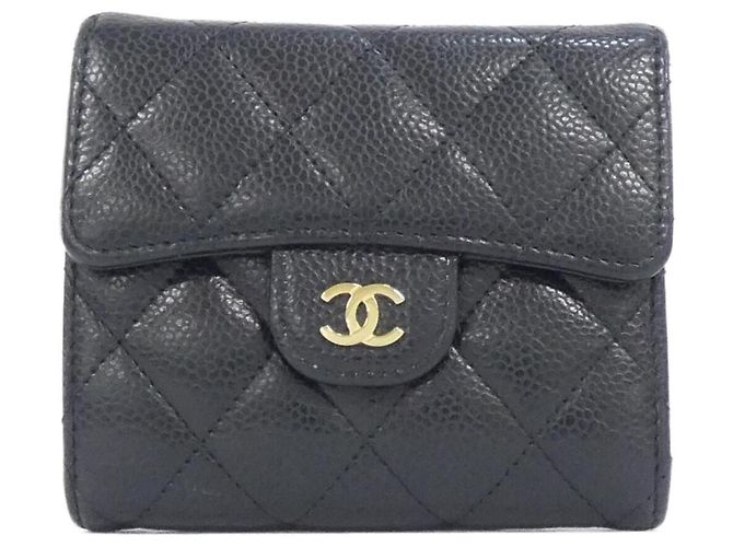 Chanel Timeless Classic Line AP0231 Wallet Black Dark red