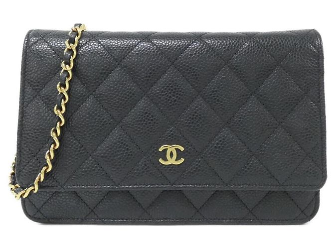 Portafoglio a catena/spalla Chanel Timeless Classic Line Nero Bordò