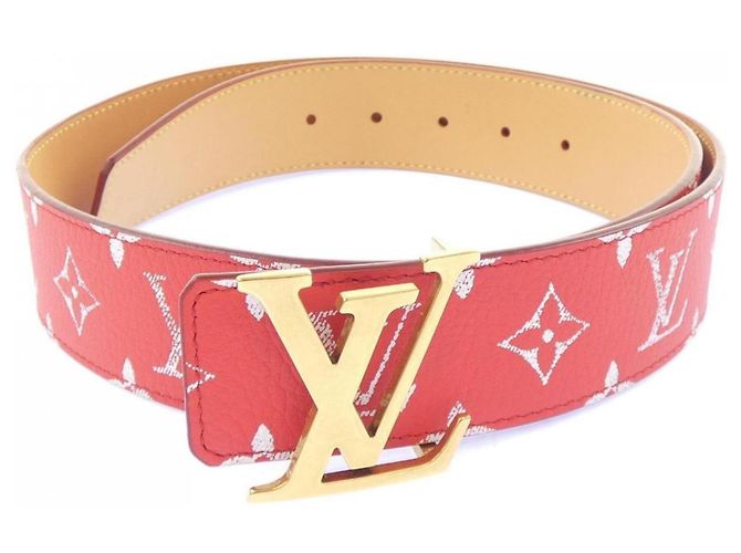Cintura reversibile Louis Vuitton LV Initials 40mm Rosso Beige