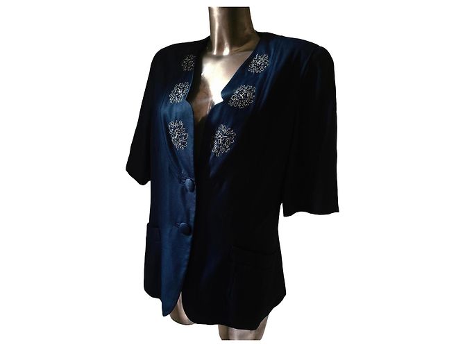 Autre Marque Blazer Marta Palmieri Blu Ricamato