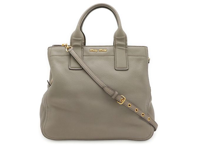 Sac cabas Miu Miu Vitello Caribe Gris