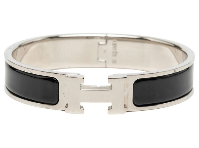 Hermès Pulsera Charm Hermes Click H PM Negro Plata