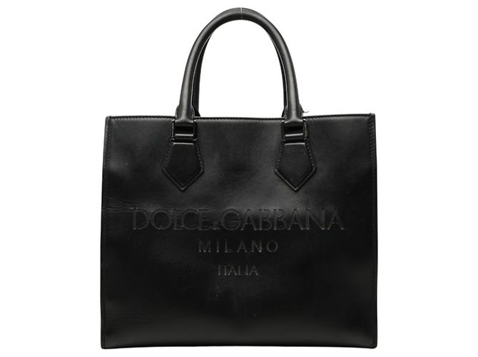 Sac à main en cuir noir Dolce & Gabbana
