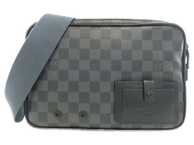 Bolsa de Ombro Louis Vuitton Damier Graphite Alpha Messenger Marrom Preto Damier ebene