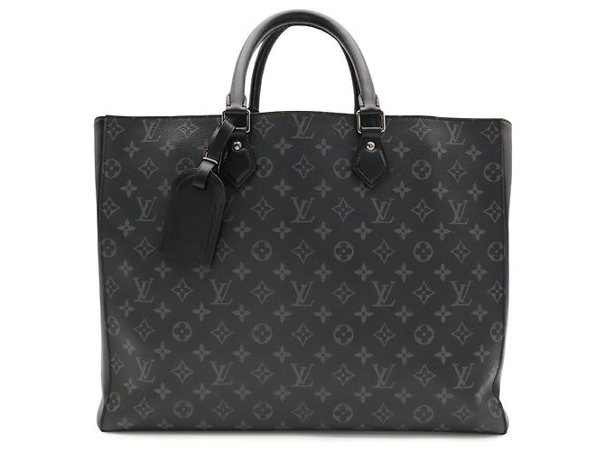 Louis Vuitton Monogram Eclipse Grand Sac Tote Bag Brown Black