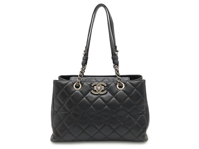 Chanel Boy Chanel Matelassé Coco Mark Chain Bag Black
