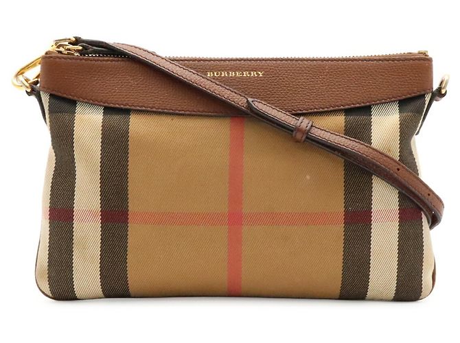 Clutch Burberry House Check Marrom Preto Bege