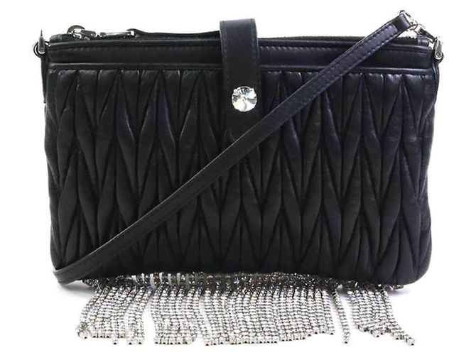 Borsa a tracolla Miu Miu in pelle nera Nero