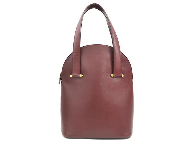 Bolsa de mão Cartier em couro borgonha