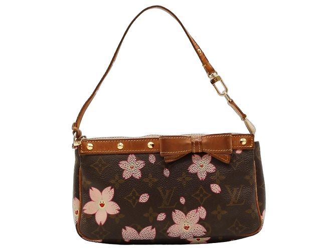 Louis Vuitton Pochette Accessoires Monogram Cherry Blossom Marron Rose Monogramme