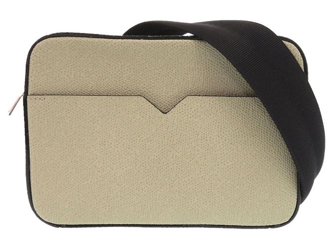 Bolsa de ombro mini em couro Valextra V-Line Reporter Verde
