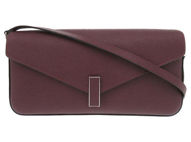 Borsa a tracolla 3 vie Iside in pelle Amarante Valextra Rosso Bordò
