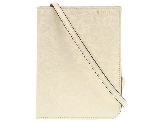 Borsa a tracolla Valextra in pelle bianca Bianco