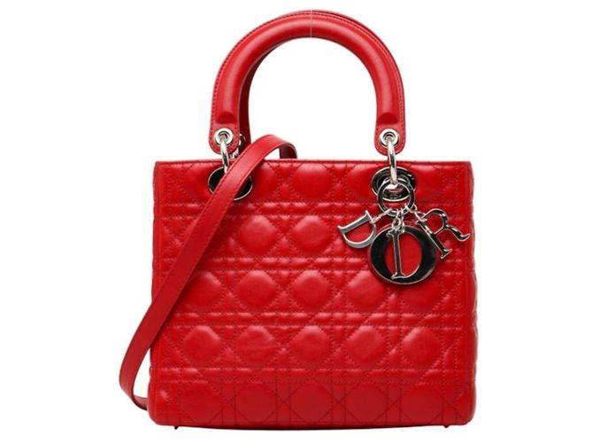 Borsa Christian Dior Lady Dior Cannage Rosso