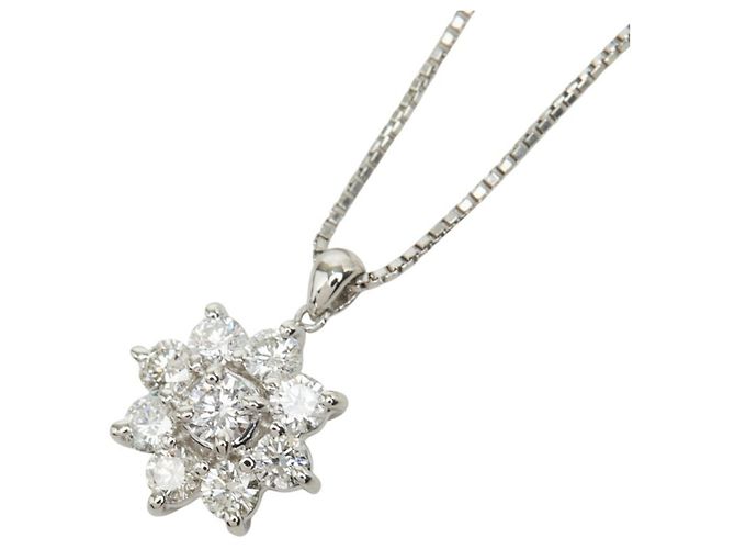 Colar com Pingente Seiko Platinum Diamond Snowflake