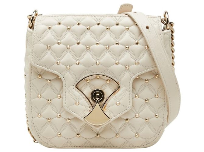 Bulgari Bolsa de Ombro e Tiracolo com Corrente Bvlgari Diva Dream Cru