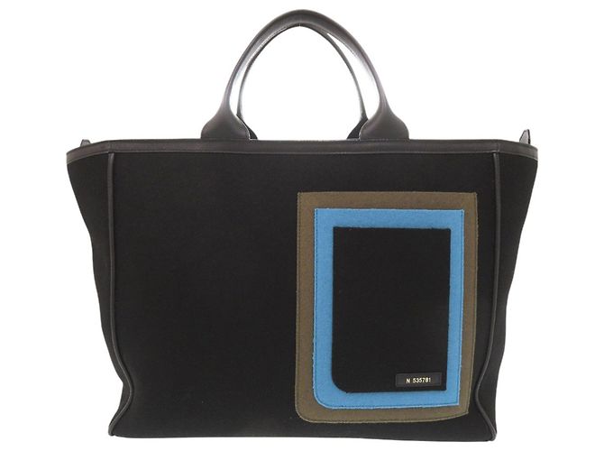 Valextra Large Leather Tote Bag Black