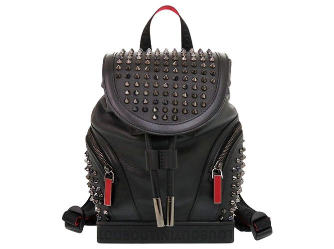 Christian Louboutin Explorer Funk Spike Stud Leather Backpack Black