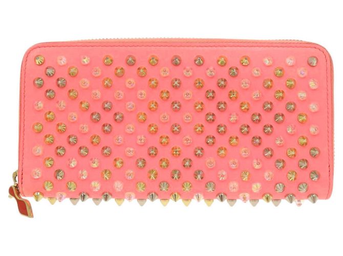 Christian Louboutin Panettone Multi-Spike Stud Leder Langbörse Pink