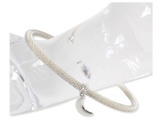 Autre Marque Tiffany & Co. Bracelete meia lua em malha 925 com pingente de lua