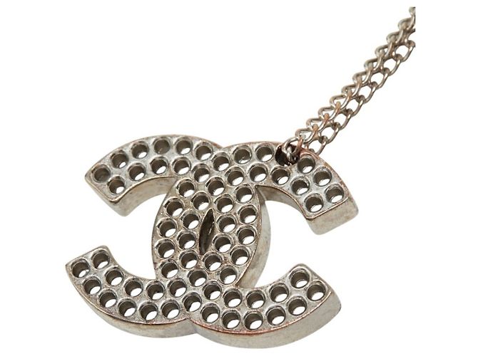 Colar de corrente Chanel Coco Mark Punching Prata