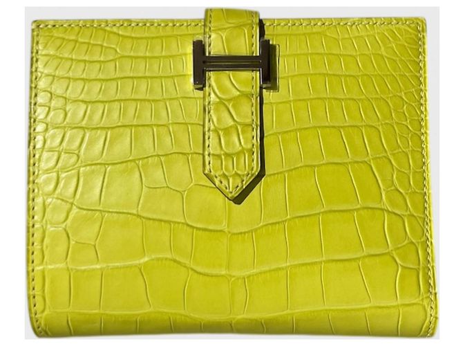 Hermès Béarn Geldbörse gelb