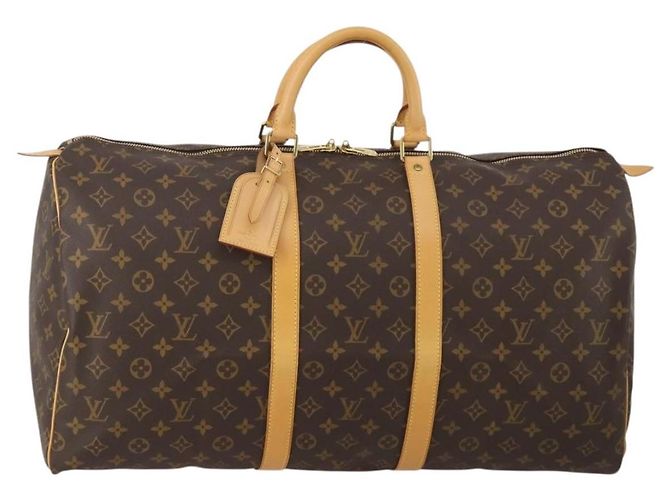 LOUIS VUITTON Monogram Keepall 55 Boston Bag M41424 LV Auth 200410SAV Monograma