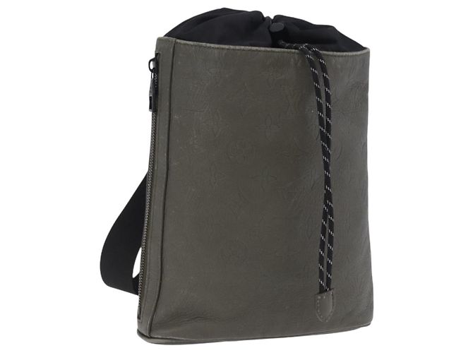 LOUIS VUITTON Monogram Shadow Chalk Sling Bag Khaki M44634 LV Auth BA15500V Monogramm