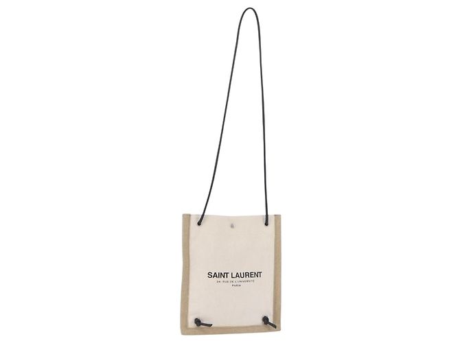 Autre Marque Borsa a tracolla SAINT LAURENT Canvas White Silver 710272 Auth ka6194V Argento Bianco