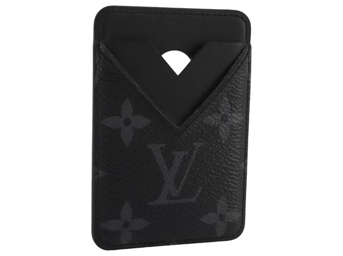 LOUIS VUITTON Monogram Eclipse Porte Cartes Magnet Card Case M12602 Auth 204803V