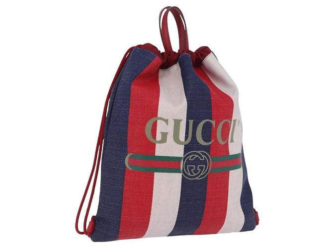 GUCCI Drawstring Backpack Canvas Multicolor 473872 Auth 202580V Multiple colors