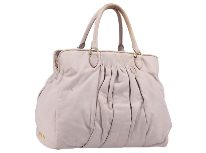 Bolsa Miu Miu em couro rosa e dourado autêntica 204447