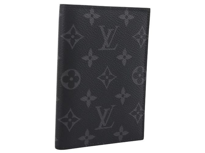 LOUIS VUITTON Monogram Eclipse Couverture Passpole NM Case M64501 Auth 204763V Monograma