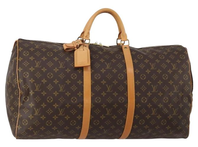 LOUIS VUITTON Monogram Keepall 60 Boston Bag M41422 LV Auth 201934V Monograma