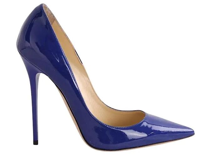 Jimmy Choo blue leather heels