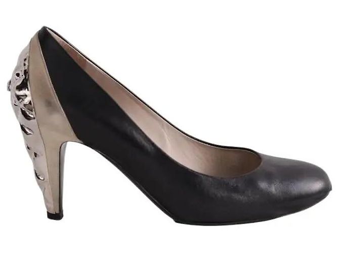 Chanel Black Leather Heels