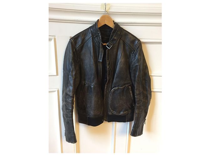 Veste en cuir Marc Jacobs T.44 Black