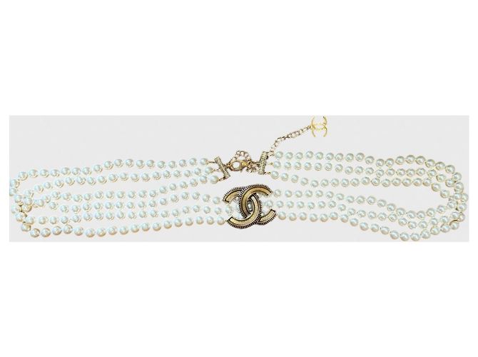 Ceinture Chanel Perles Doré