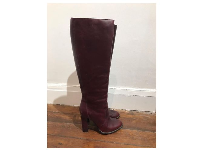 Botas Lanvin bordeaux T.37,5 Burdeos