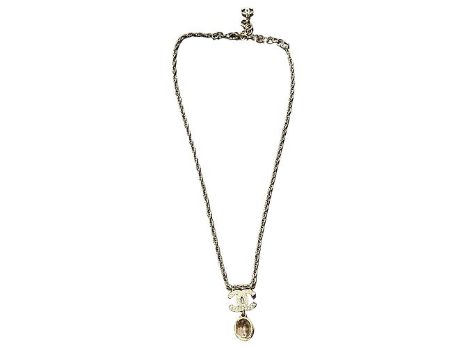 Collier Chanel avec crystal Doré